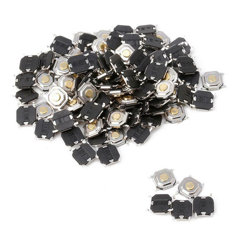 100 x Waterproof Microswitch Tactile Tact Push Button Switch Momentary SMD 4 Pin
