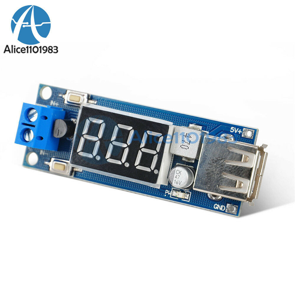 2PCS 2A USB Charger DC-DC 4.5-40V To 5V Step-down Converter Voltmeter Module