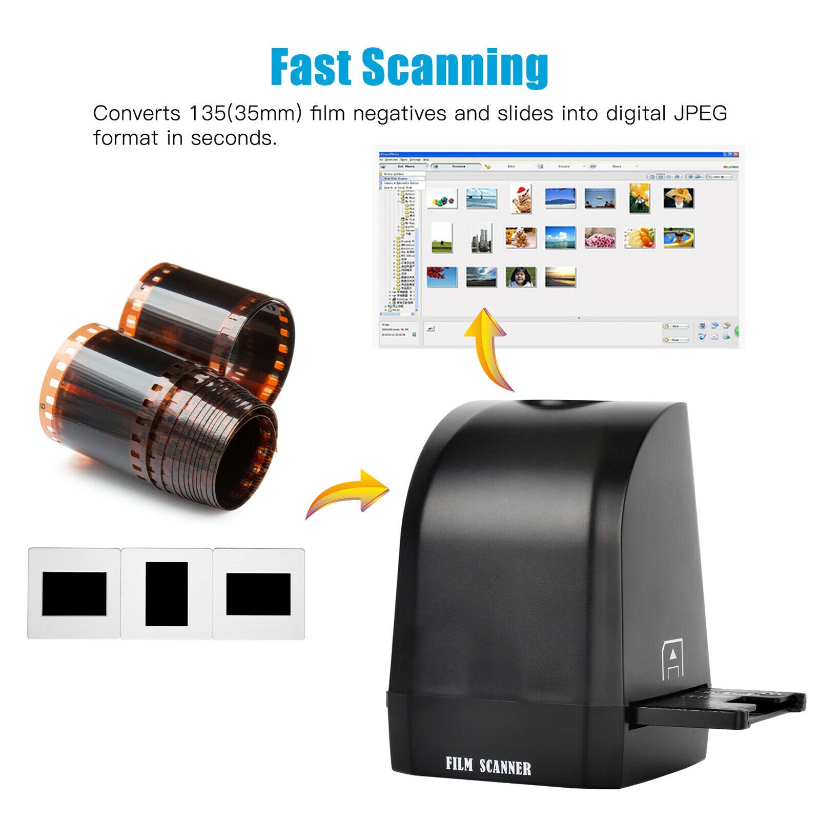 Photo Scanner Negative Film Scanner 135 Film Slide Scanner For Windows