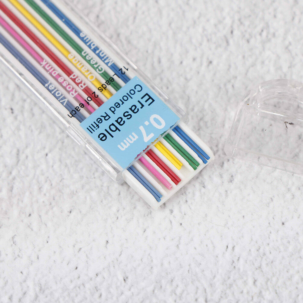 3 Boxes 0.7mm Colored Mechanical Pencil Refill Lead Erasable Student Stati.l8