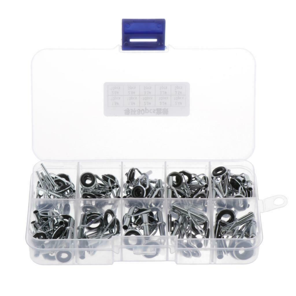 Stainless Steel  Rod Guides Tip Ceramic Guides with Eyelets, Fishing Rod