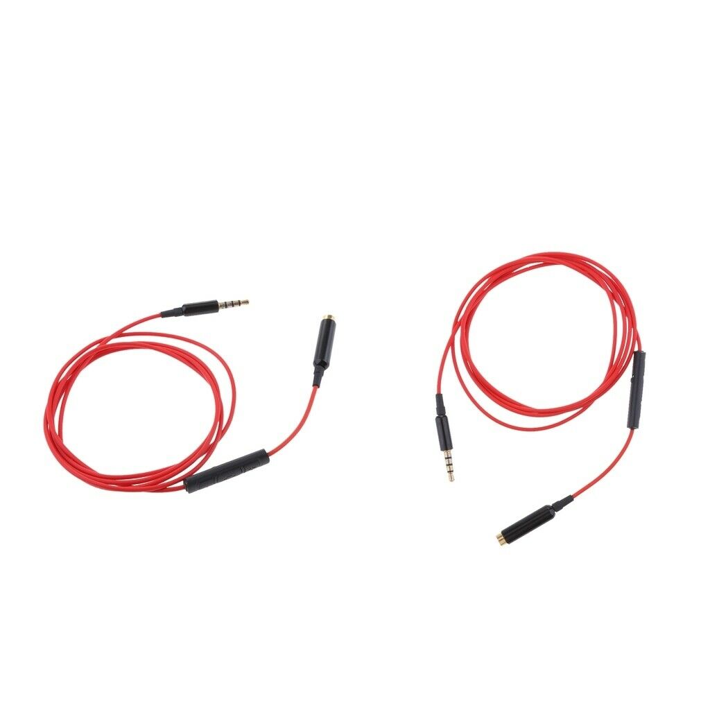 2x 3.5 Mm Stereo Audio AUX Cable Extension Plug to Socket