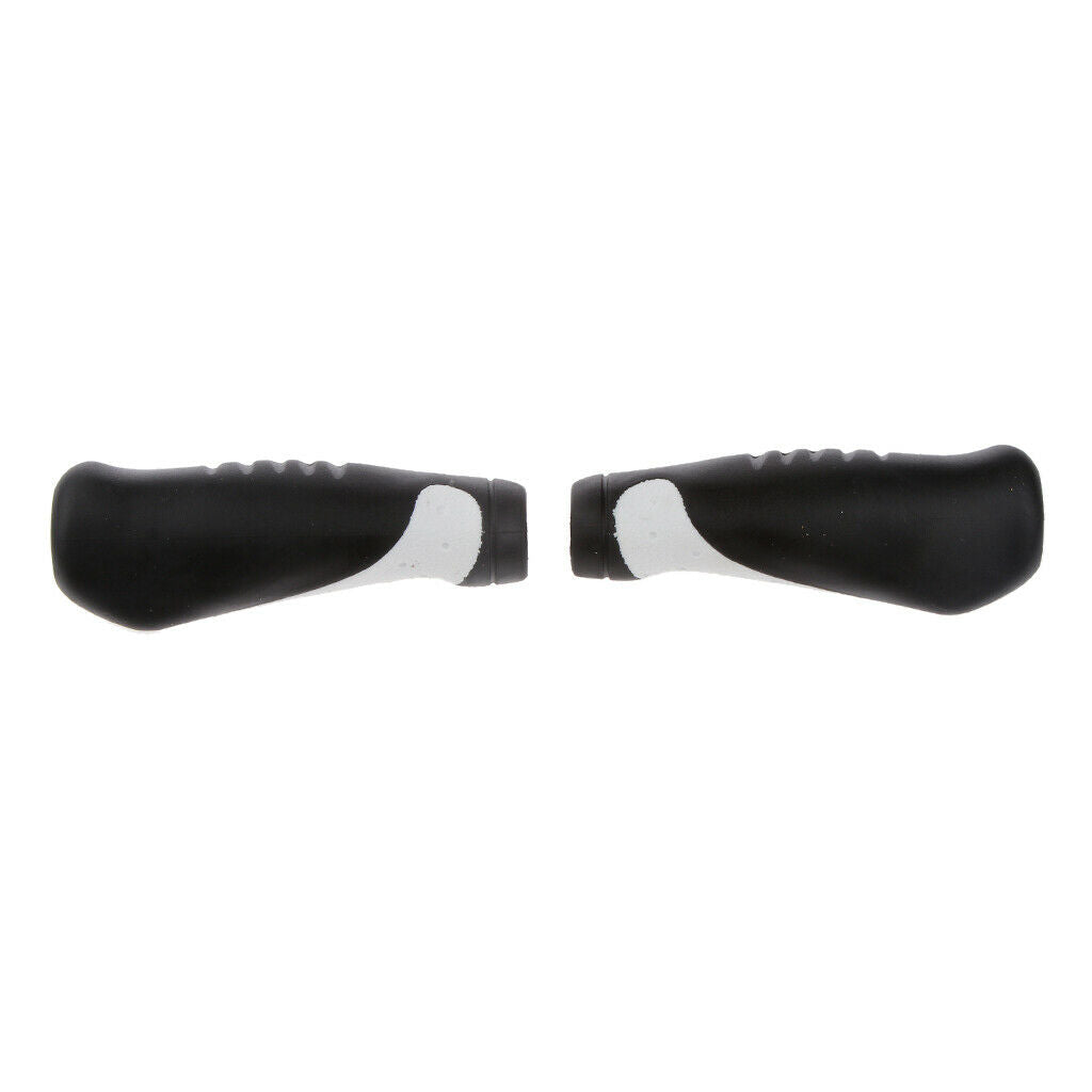 Mountain Bike Bicycle Handlebar Soft Rubber Bar Grips Cover Black + White