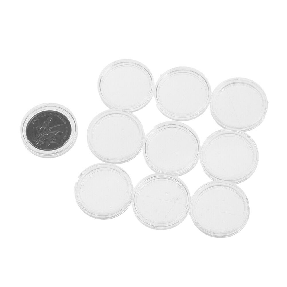 10Pcs 20mm plastic round applied clear cases coin storage capsules holder.l8