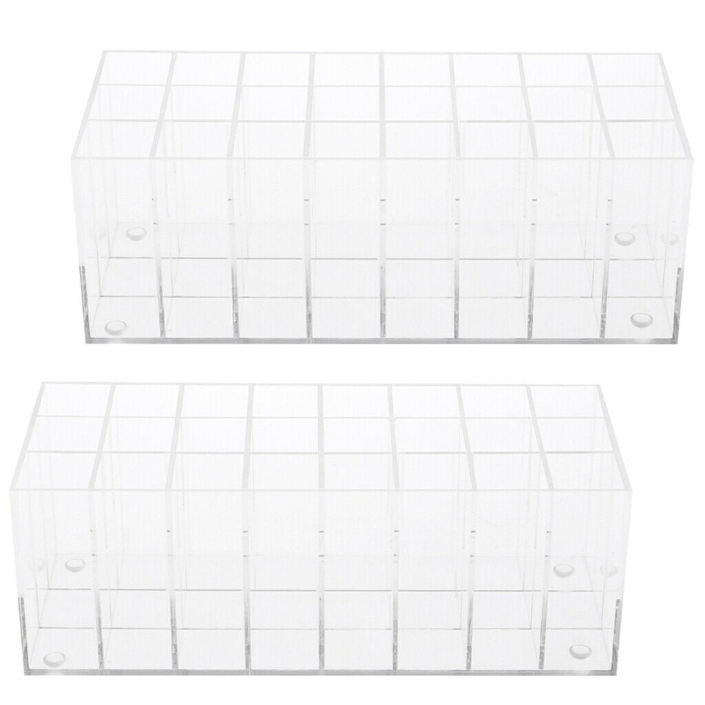 24 Slots Makeup Lipstick Polish Display Stand Rack Holder Organizer 2pcs