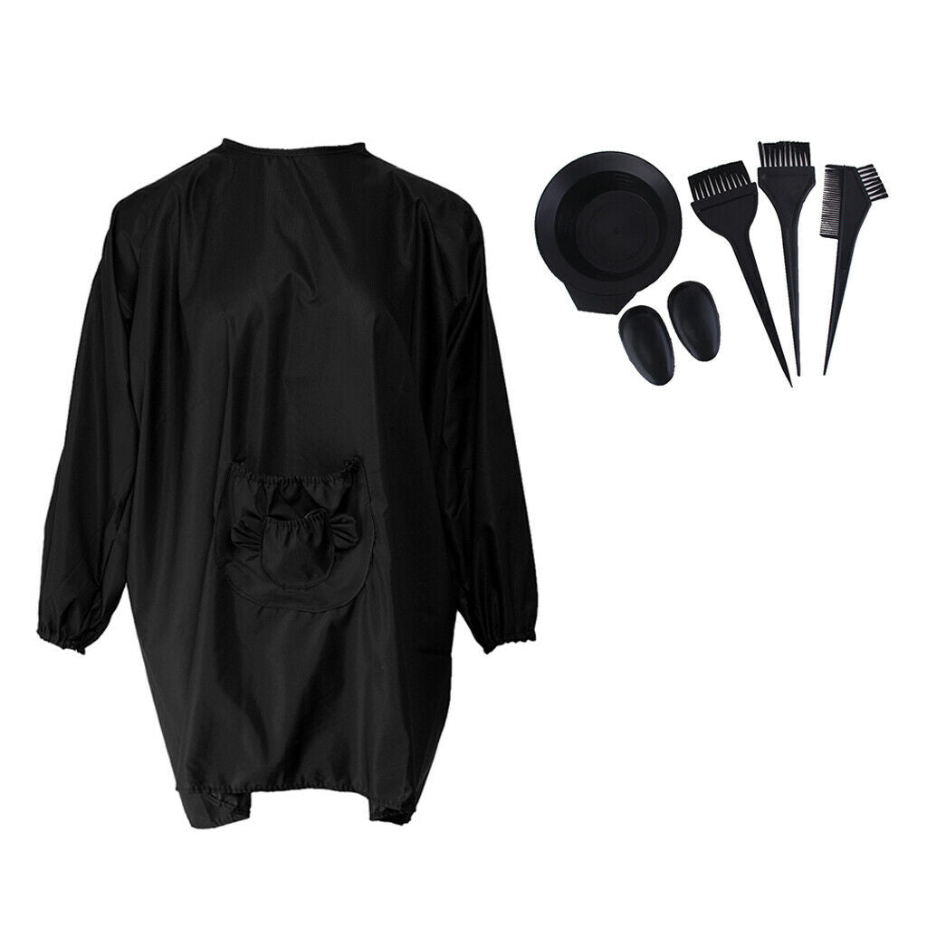 Cloth Salon Cape and Hair Dye Kit Stain Resistant Apron w/ Pockets Barbers