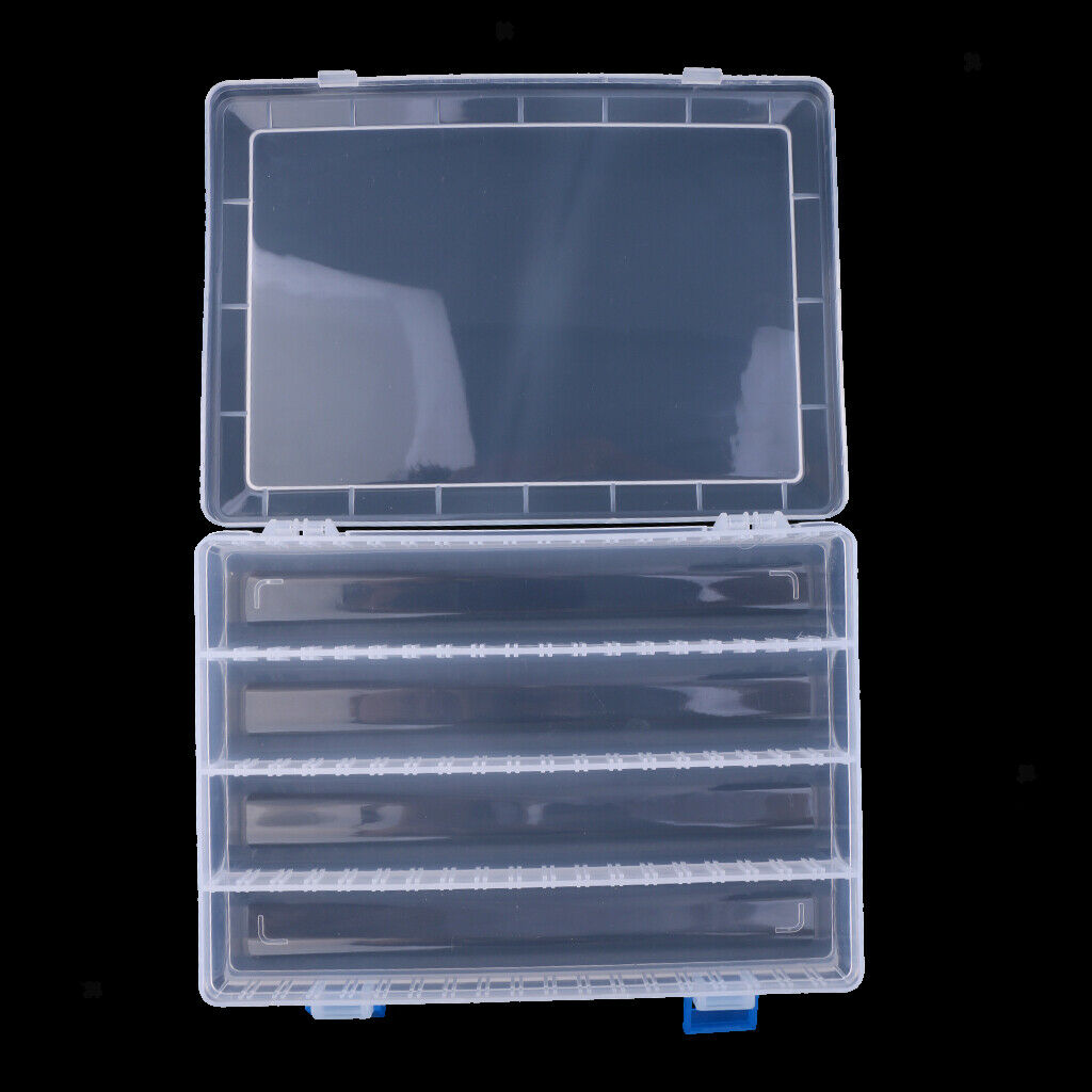 Adjustable Plastic Fishing Tackle Box Hooks Baits Storage Case Box White