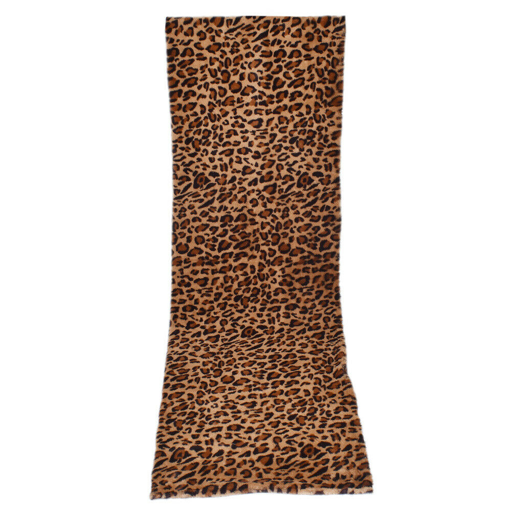 50x160cm Leopard Printed Fur Plush Fabric DIY Sewing Accessory Clothes Bag Decor