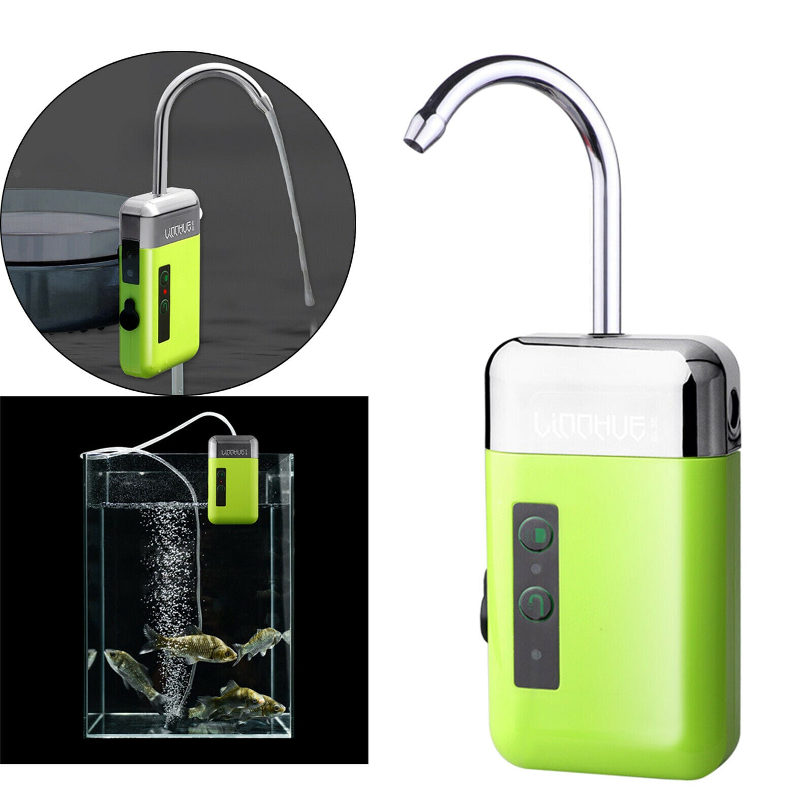 Outdoor Fishing Oxygenation Air Pump Rechargeable Portable with LED Light