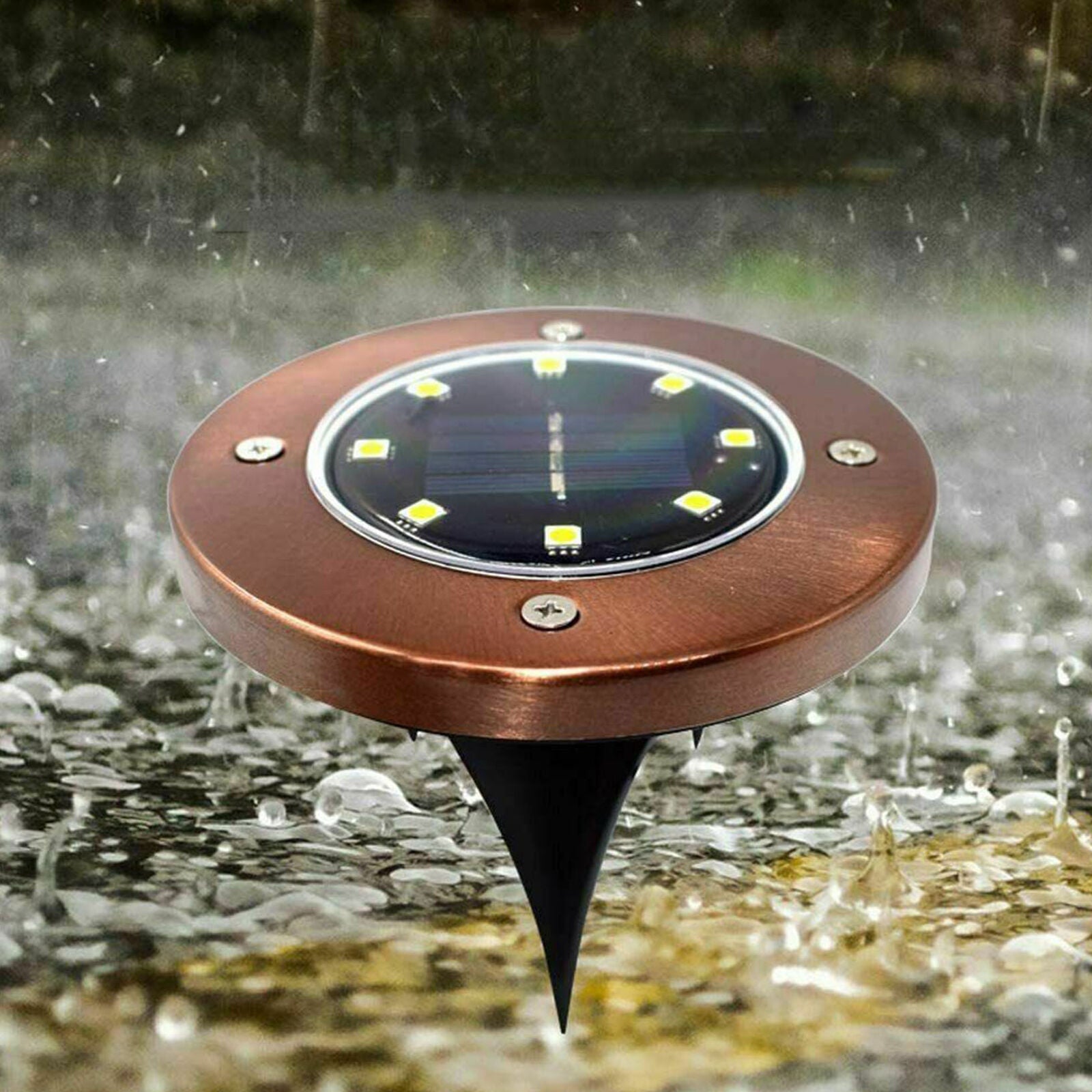 8 LED Solar Power Buried Light Under Ground Lamp Outdoor Path Way Garden