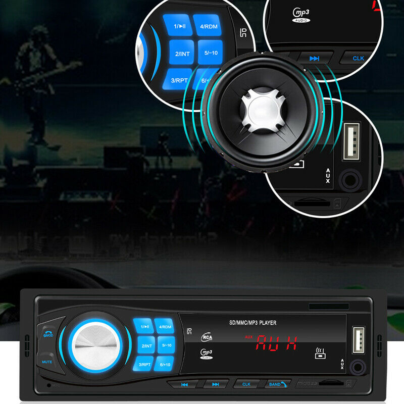 12V 1DIN Bluetooth MP3 Player SD U Disk FM Radio Audio Remote Control Conversion
