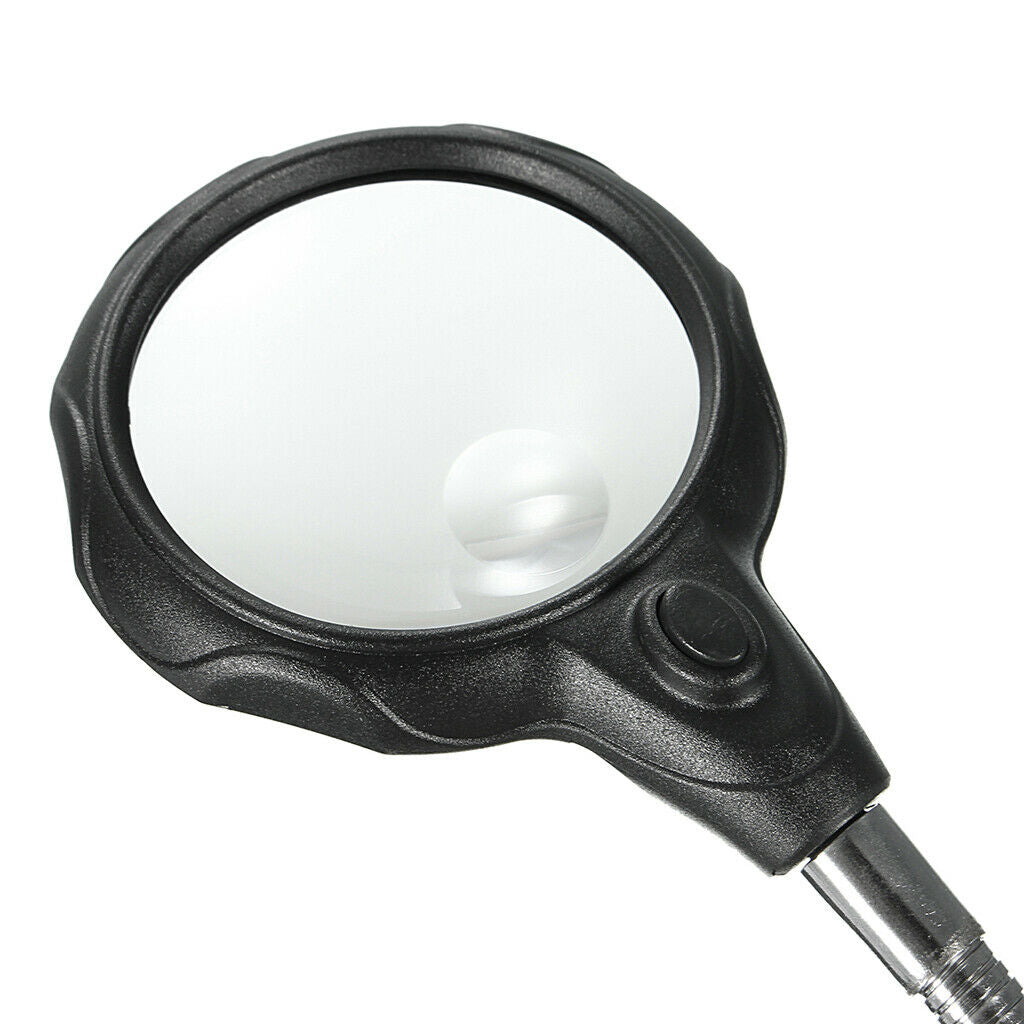 LED Helping Hands~Soldering Station Magnifier~3X/12X Dual Magnification Len~