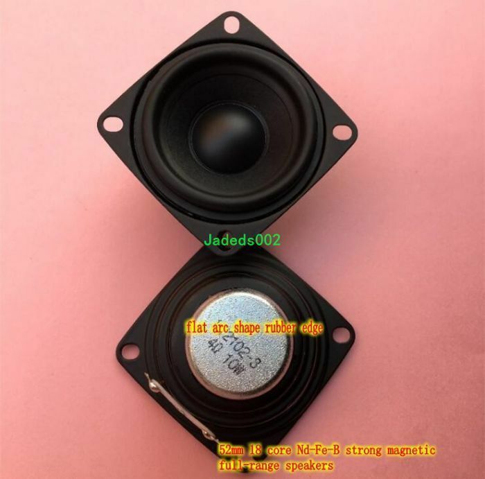 2pcs 52mm 4Ω 10W full-range Speaker 4ohm Rubber edge loudspeaker Home Audio Part