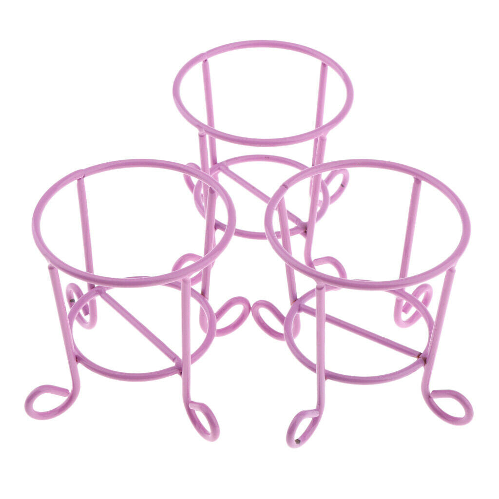 3pcs Lovely Cute Makeup Sponge Blender Powder Puff Holder Stand Rack Purple