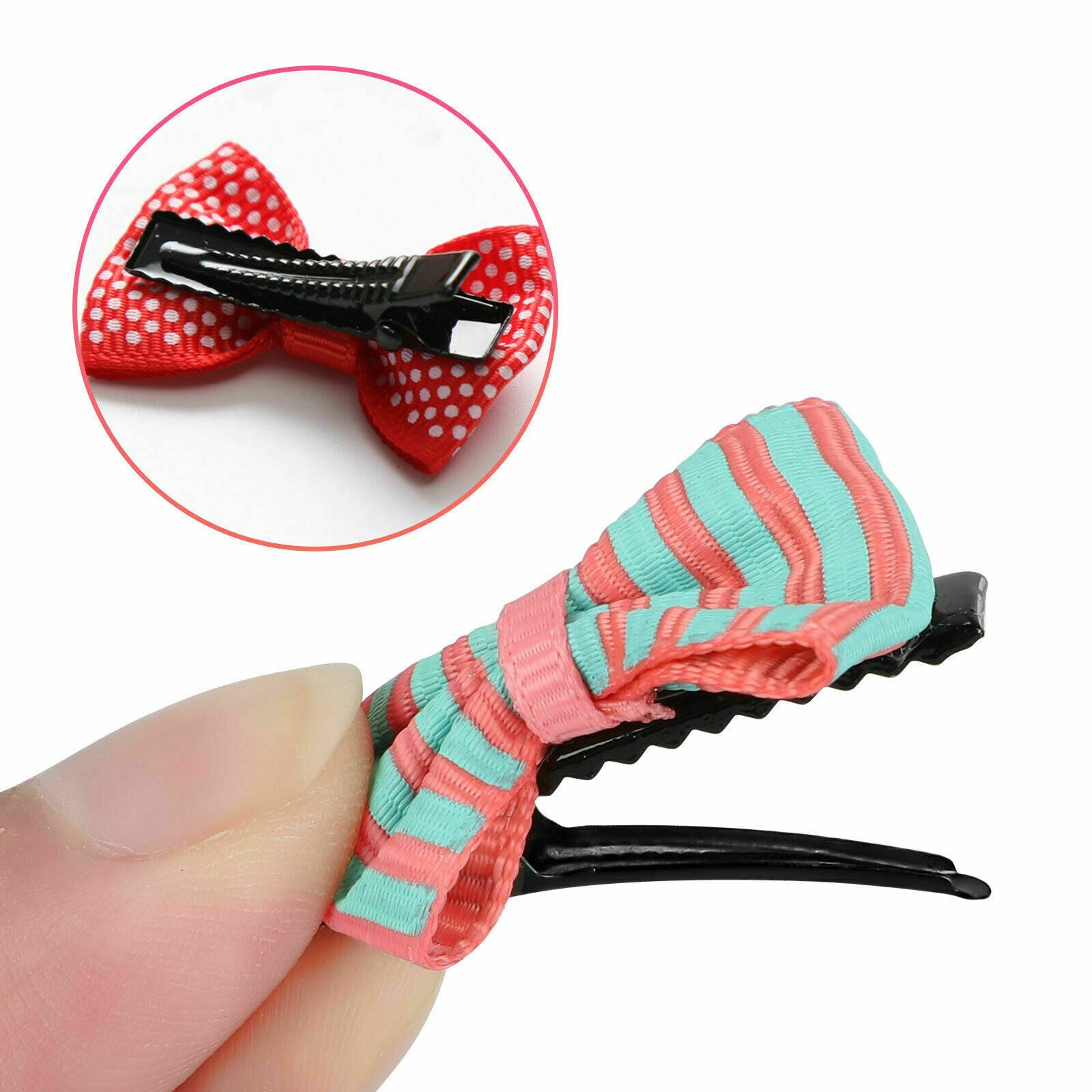 40x Handmade Bow Hair Clip Alligator Clips Girls Ribbon Kids Side Boutique