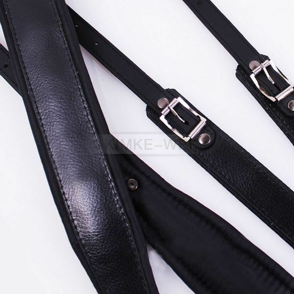 Quality Black Thick 96 -120 Bass Accordion Faux Leather Shoulder Straps Set