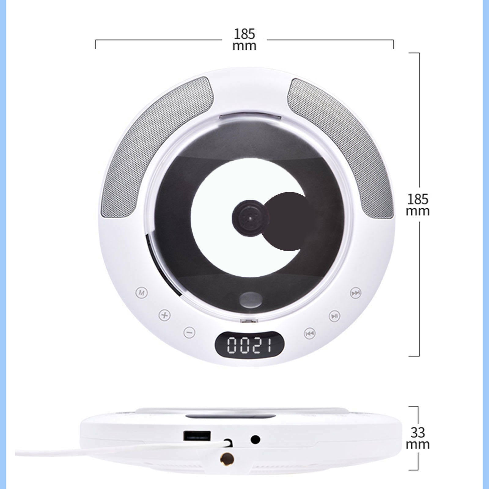 Bluetooth CD Player Wall Mounted/Desktop with Remote Control for Home Decor