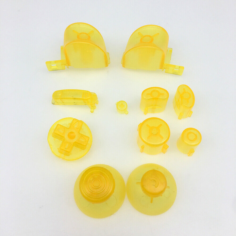 Clear Yellow ABXYZ/LR Buttons+Analog ThumbSticks D-pad for Nintendo Gamecube NGC