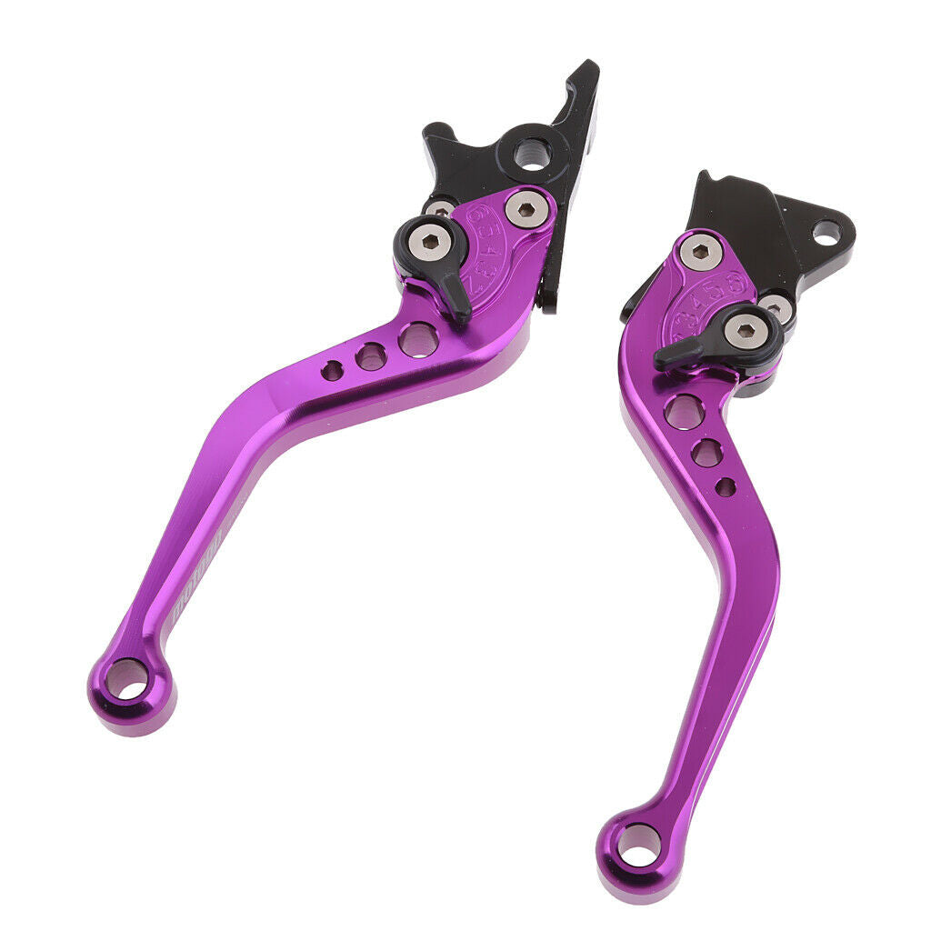 GY6 Scooter Adjustable Brake Levers Aluminum Handle Rear Disc & Drum Purple