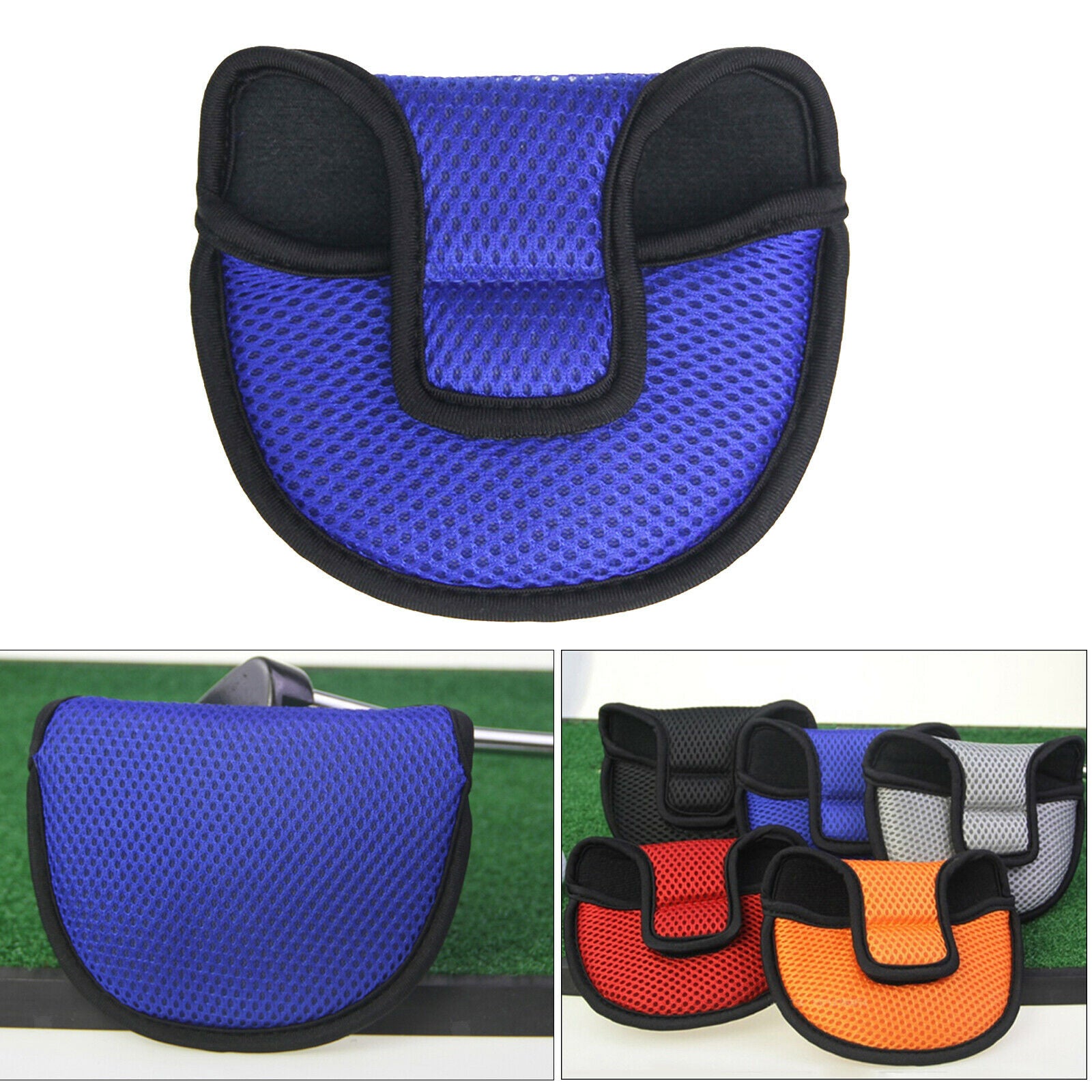 Golf Mallet Putter Head Cover Protect Clubs Headcover Universal Fit Blue