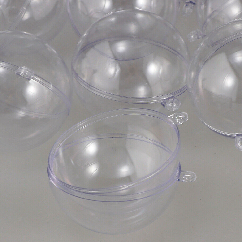 Clear DIY Fillable Plastic Ball Craft Ornaments Hollow Christmas Baubles Wedding