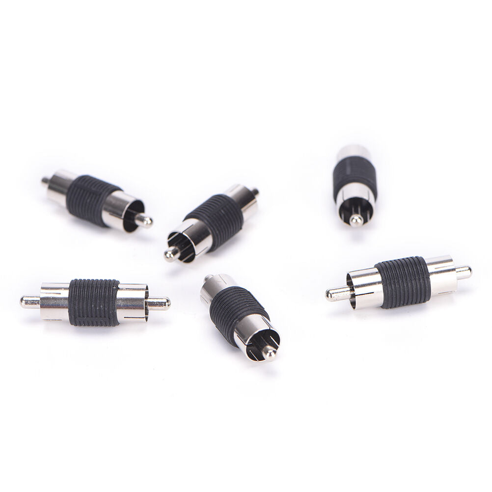 6 Pcs Straight AV RCA Male to Male Connectors Couplers Adapter.l8