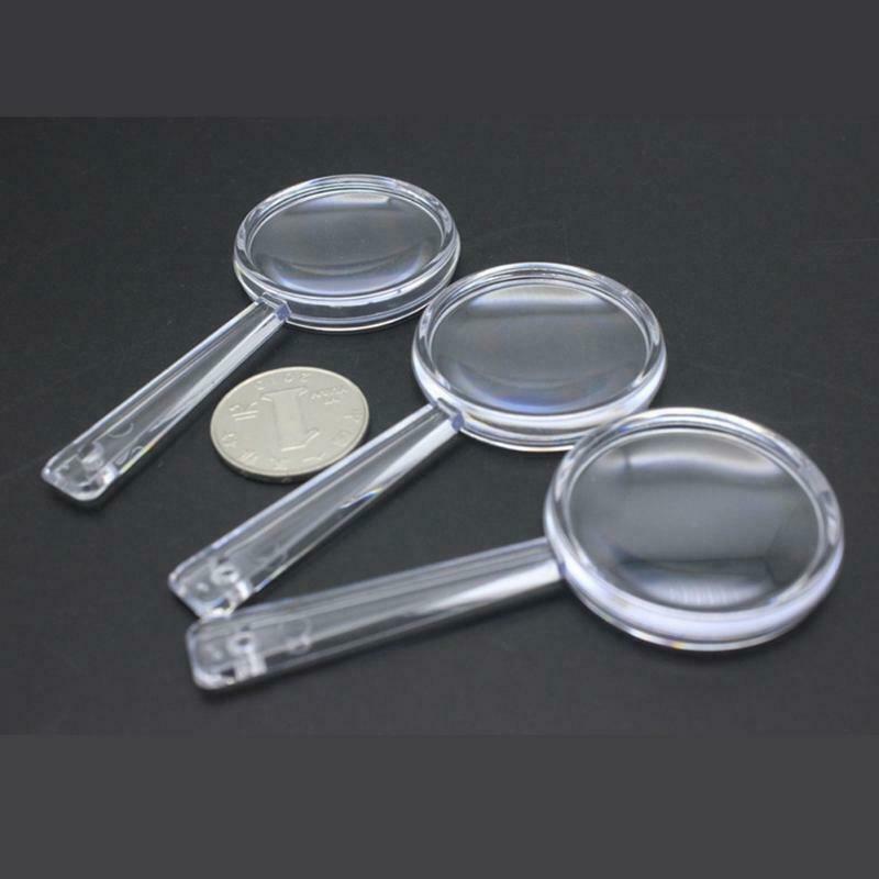 Plastic Handheld Magnifier 3X-5X Magnifier Mini Pocket Magnifying Glass for Read