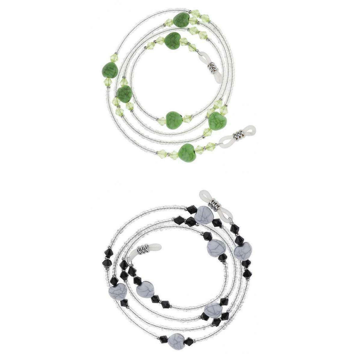 Beaded Eyeglass Chain Holder Sunglasses Spectacles Lanyard Necklace Set of 2
