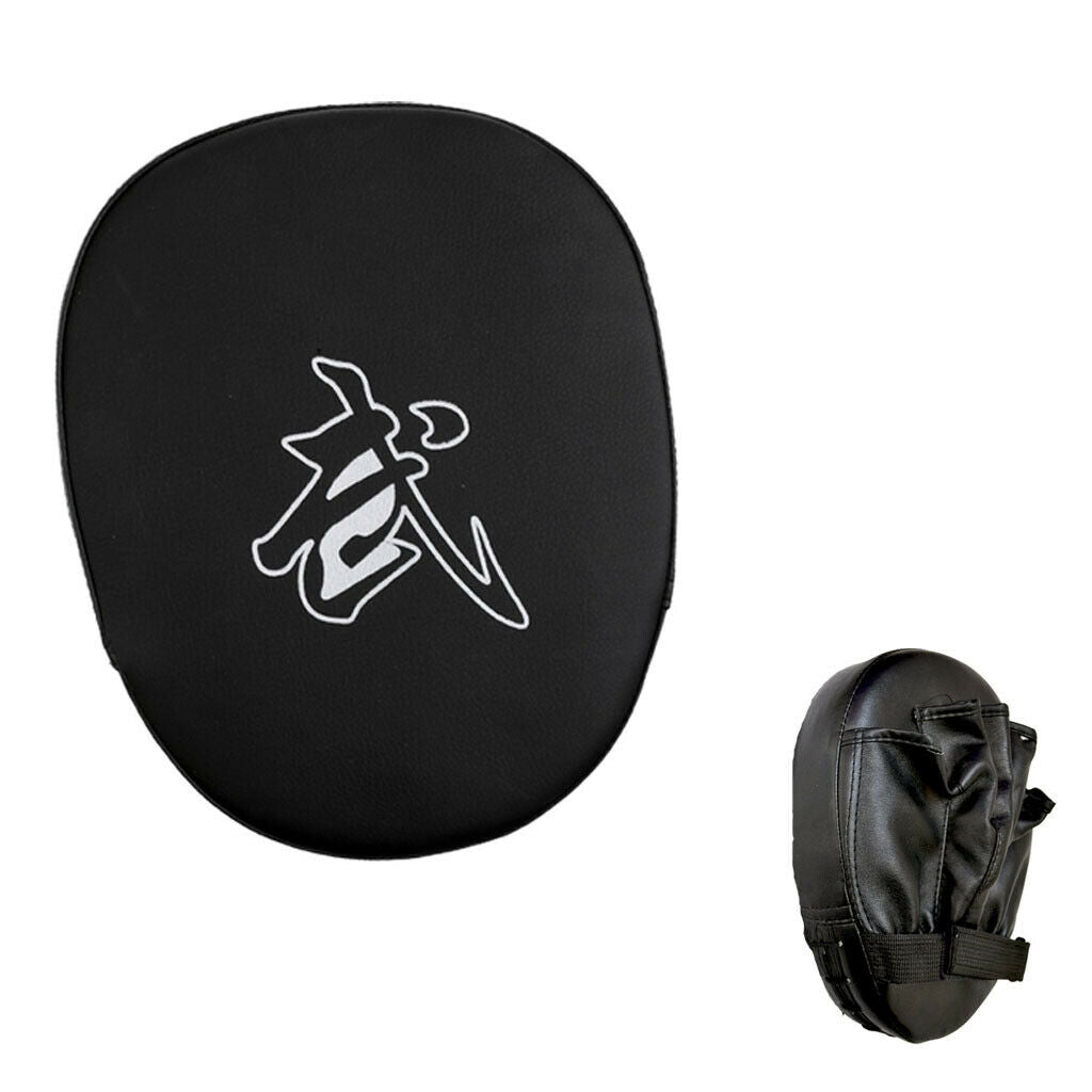 Thai Muay Boxing Pad Arm  + PU Hand Aim Mitts Pad Black