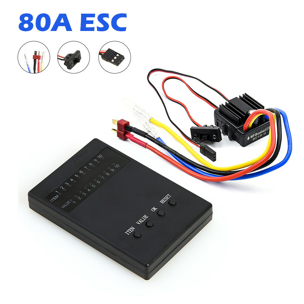 New 1:10 1/8 WP Crawler Brush Brushed 5.8V/ 3A 80A ESC With Program card