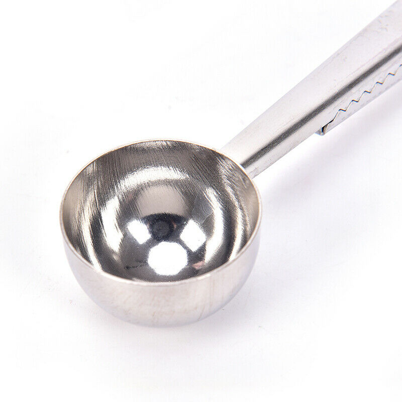 1x Coffee Scoop With Clip Multifunction Stainless Steel Coffee Measuring Spoo CH
