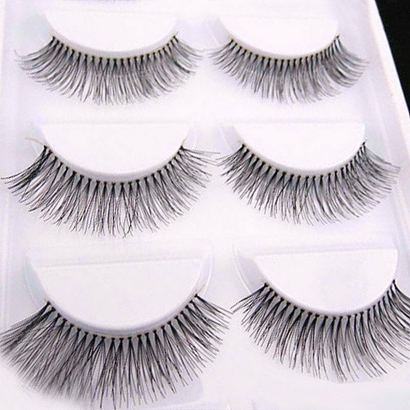 5 Pairs Sexy  Natural Sparse Cross Eye Lashes Extension Long False Eyelashes hs