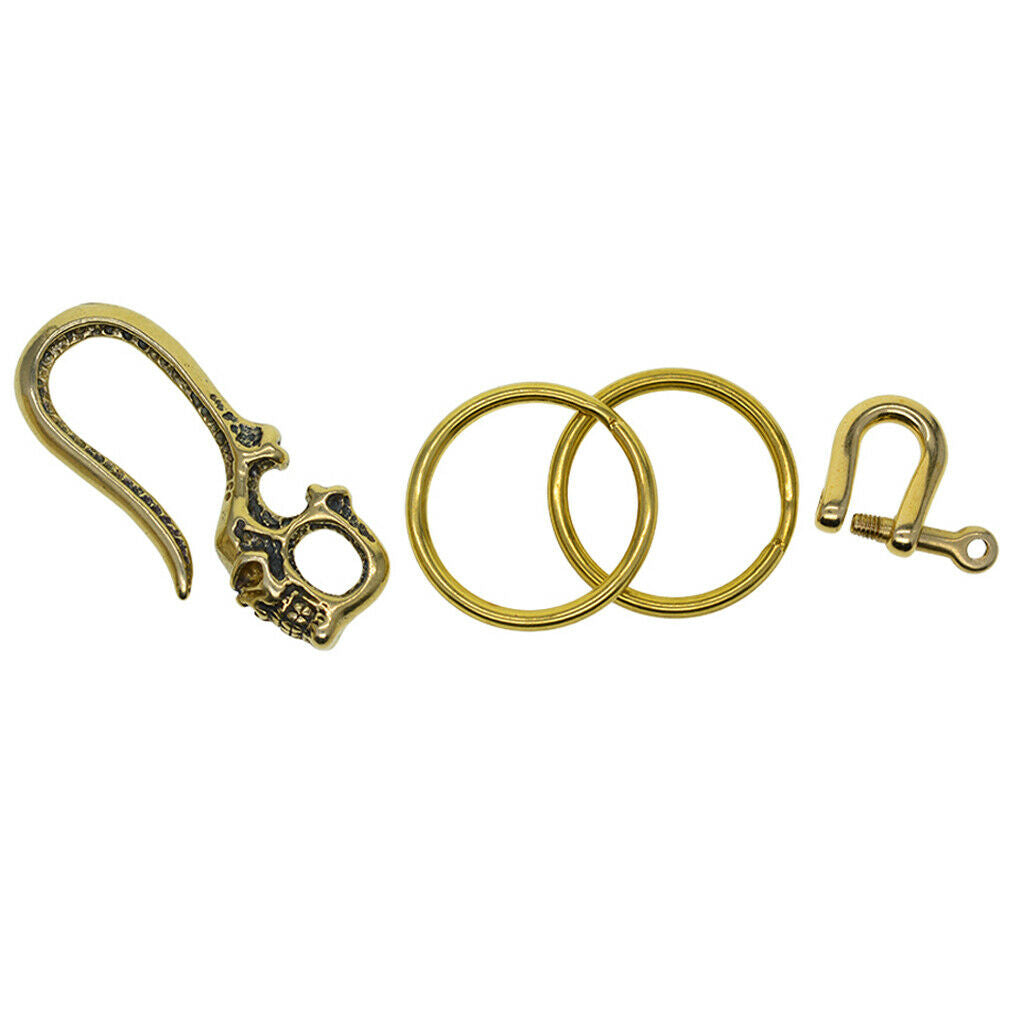 Durable Brass U Hook Wallet Clip Holder Fishhook Keychain Solid Brass Hook Fob
