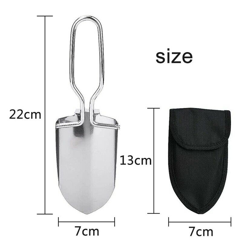 2Pcs Camping Folding Shovel Mini Folding Shovel Stainless Steel MultifunctioE8E3