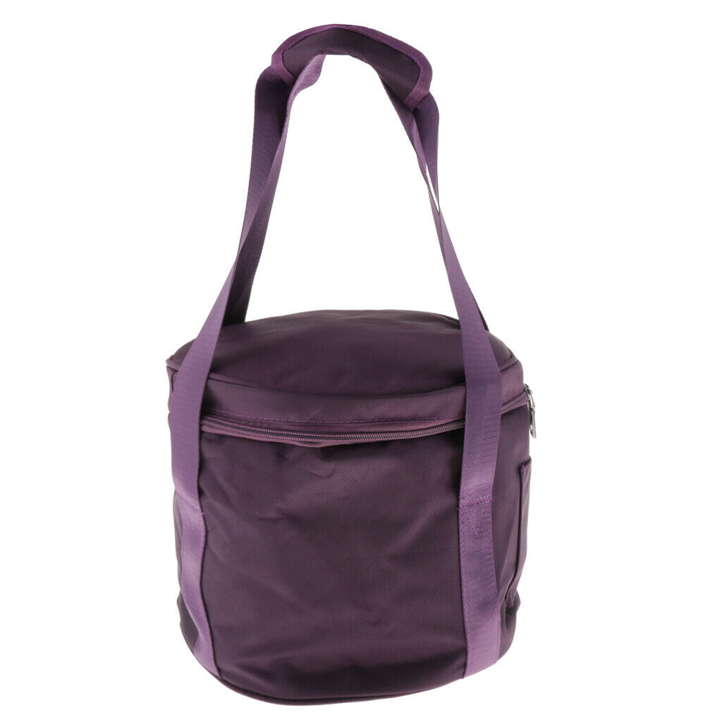 Practical Padded Singing Bowl Carrying Bag Holder Protector Round, Purple