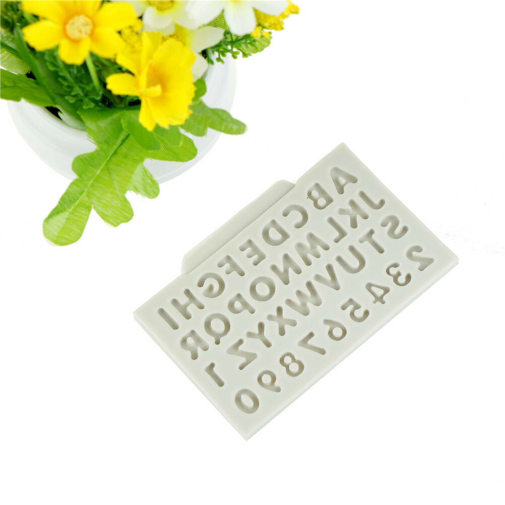Letter Numbers Silicone Mold Fondant Mould Embossed Cake Decor Jewelry Tool DD