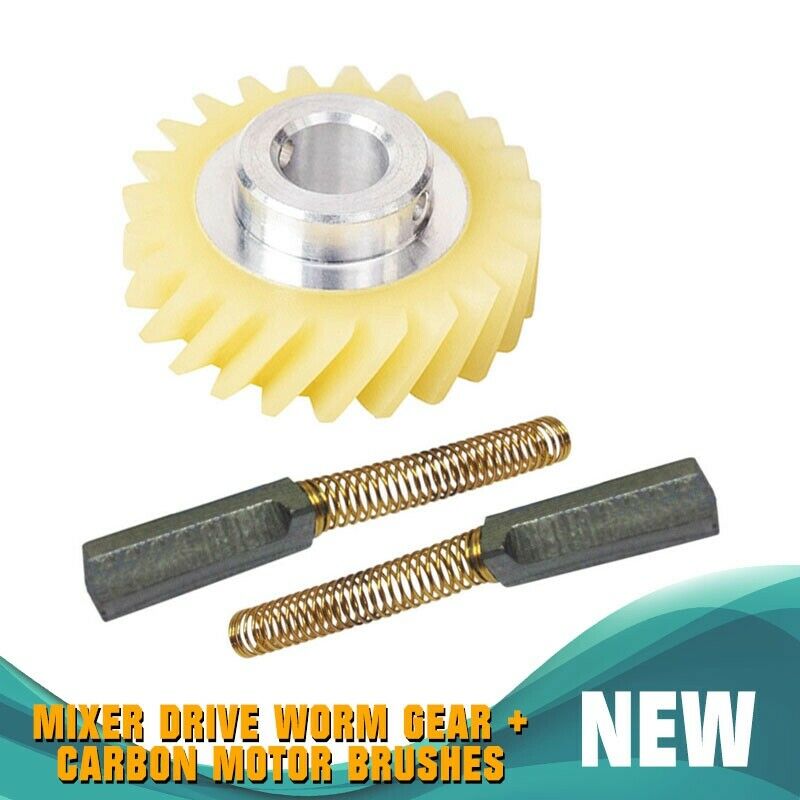For Artisan Mixer Worm Gear+A Pair of Replacement Carbon Motor Brushe 1set New
