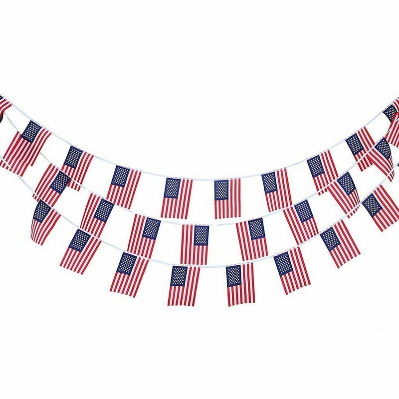 10m 30 pcs American Flag St Bunting Flag Garland Home Garden Decoration I8A9