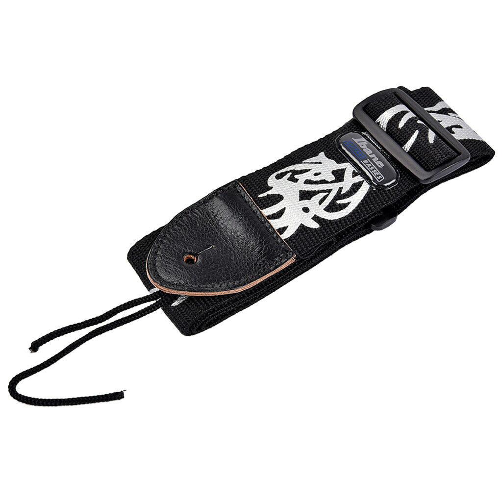 Novelty Nylon Strap Belt Black Blaze Pattern for Guitars Bass Mandolin Parts