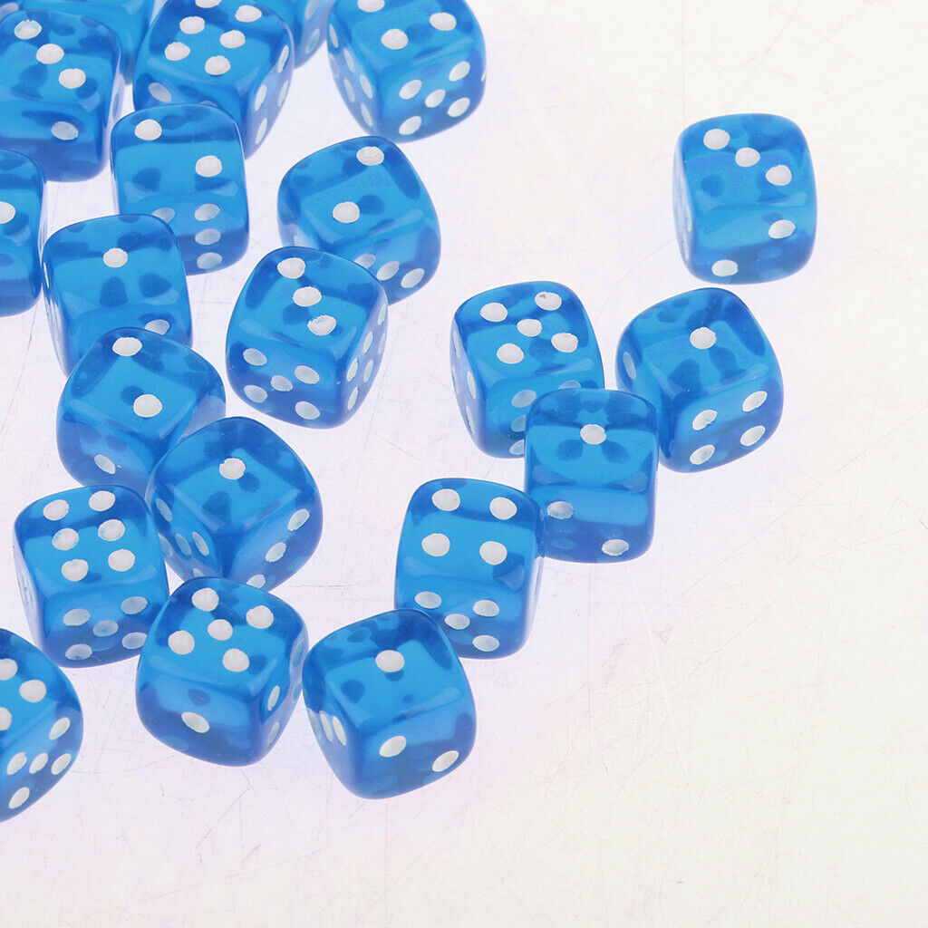 50pcs Acrylic D6 Six Sided Game Dice D&D TRPG Game Toys