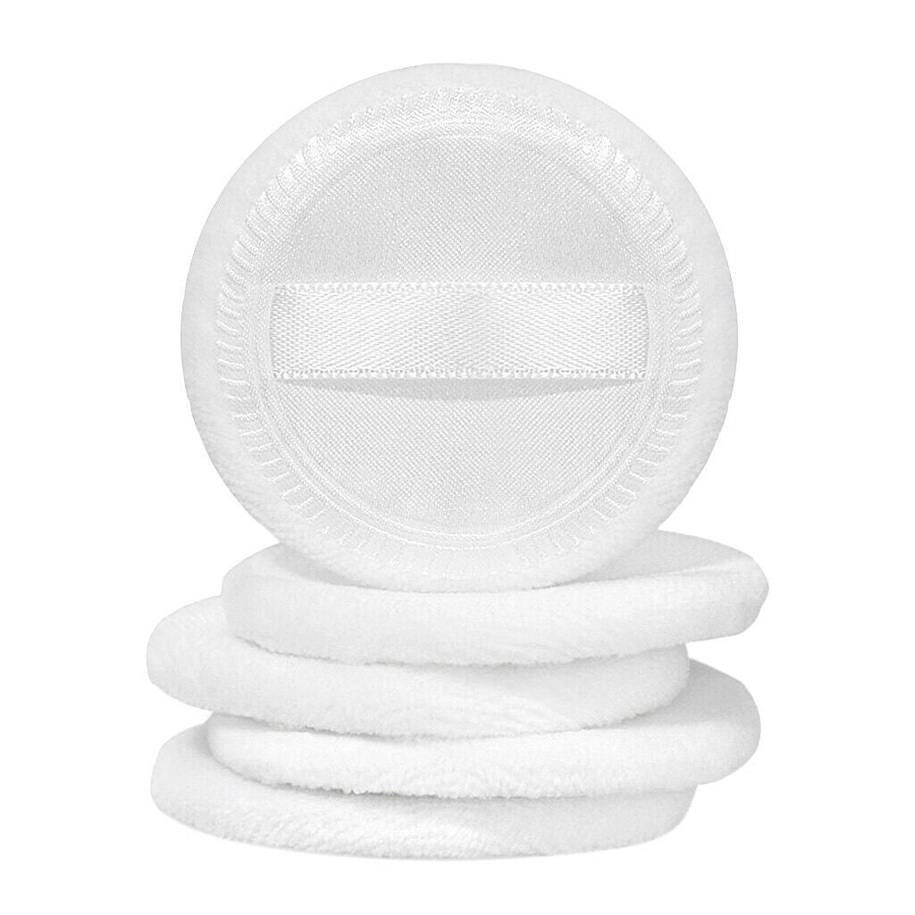 of 10 Round Cosmetic Blusher Finished Powder Foundation Puff 2.3'' White
