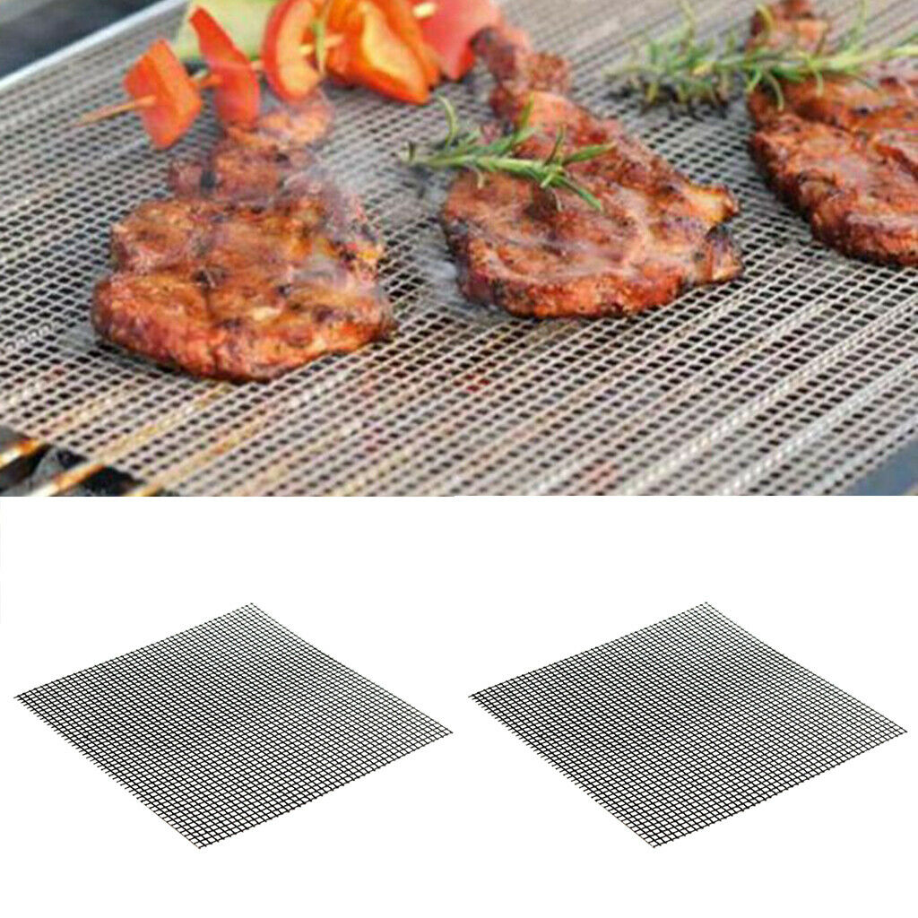 2Pcs Grill Mat Non Stick BBQ Grill & Baking Mats - Reusable & Easy to Clean -