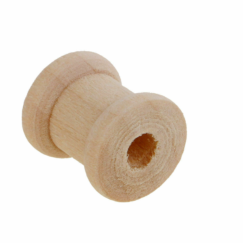 100 Pack Natural Color Wooden Empty Spools for Thread String Ribbons Wires