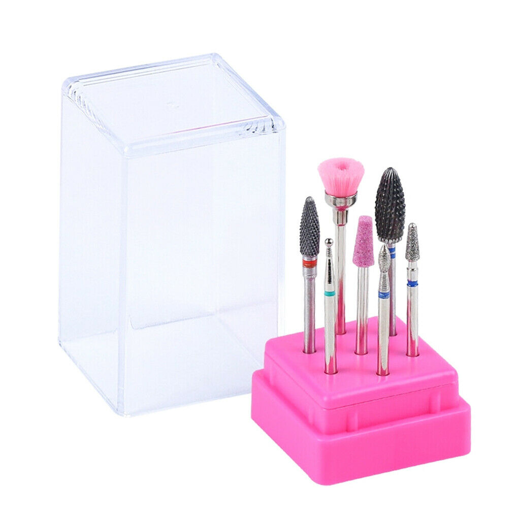 8X Nail File Bit Manicure Pedicure Drill Bits Manicure Tool wit Storage Case