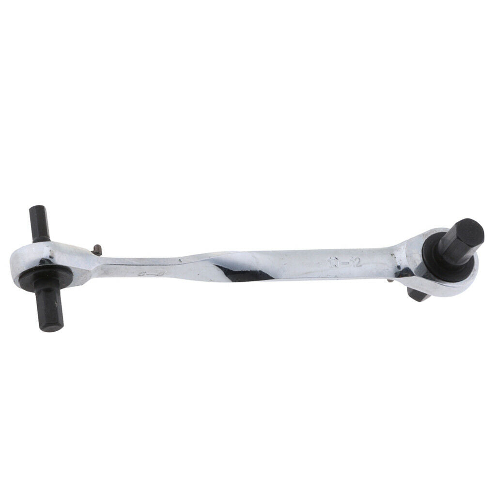 Metric S6xS8-S10xS12 Ratchet Spanner Tool Double End Hex Wrench 19cm/Length
