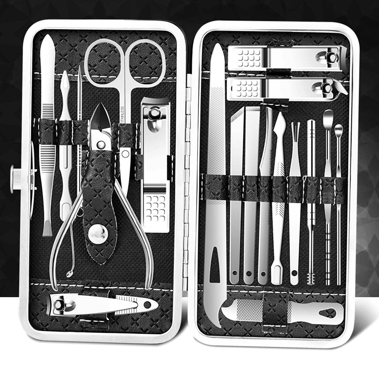 19Pcs Pedicure And Manicure Cleaner Nail Clippers Stainless Steel Beauty Set GY