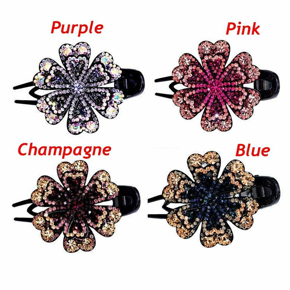 Rhinestone Hair Clip Crystal Flower Duckbill Hairgrip Wedding Dovetail Clips