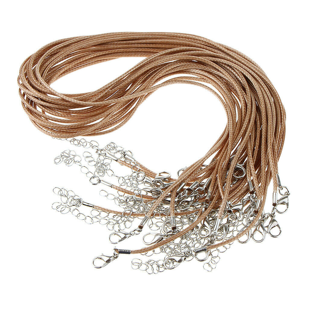 40x Wax Cord Rope Necklace Chain Rope with Lobster Clasp Jewelry Pendants