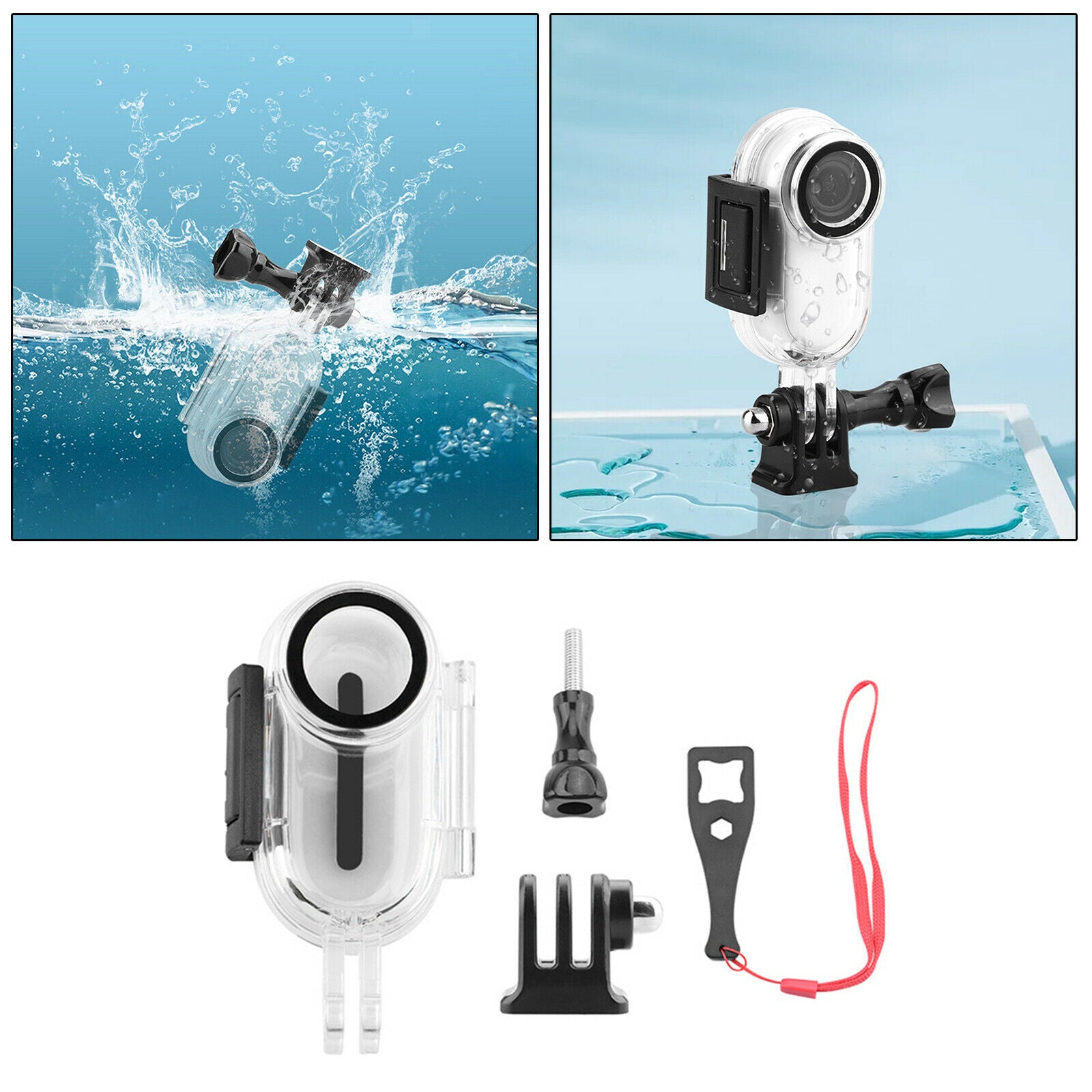 Diving Protective Case for Insta360 GO2 Action Camera 30m with Screws Parts