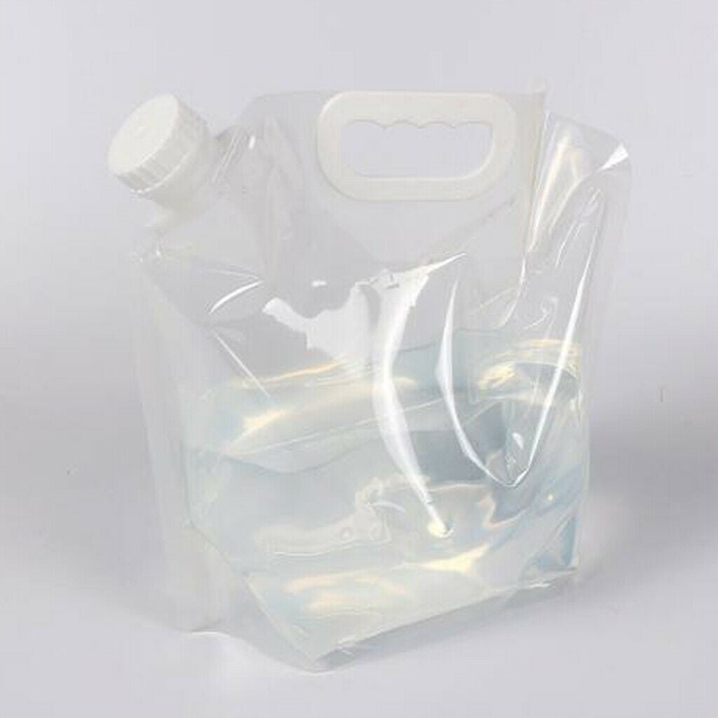 2Pcs Clear 10L Folding Water Tank Bag for Sport BPA Free Plastic Storage Jug